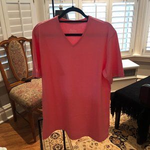 NWOT - Denim & Co. Pink Oversize V-neck T-Shirt